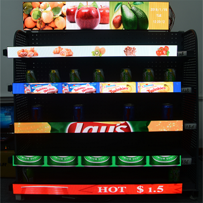 Supermercados interiores Estante de mercancías Pantalla de visualización LED inteligente