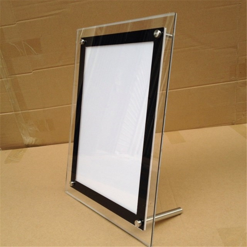 Caja de luz LED de cristal para publicidad de panel acrílico A0