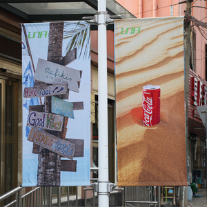 Poste de luz resistente al viento, publicidad, poste de calle, abrazadera para pancarta