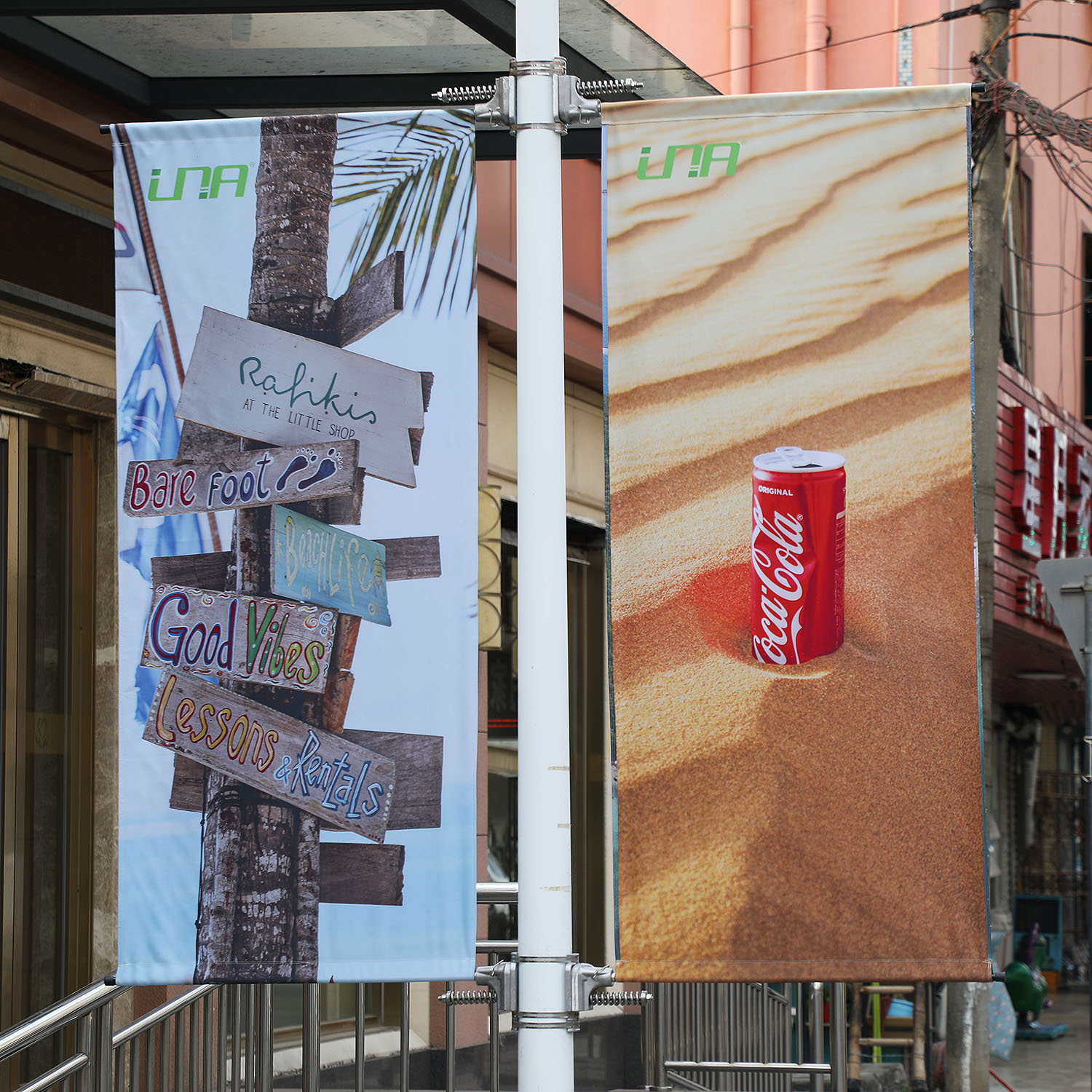 Mecanismo de soporte de póster de pancarta de dos caras de Street Pillar