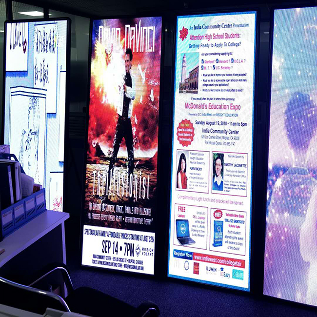 Pantalla de vídeo del cartel de la pantalla digital LED delgada interior